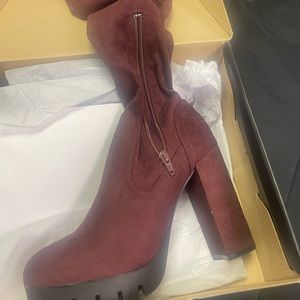 Brand new,never worn Burgundy over the knee boots